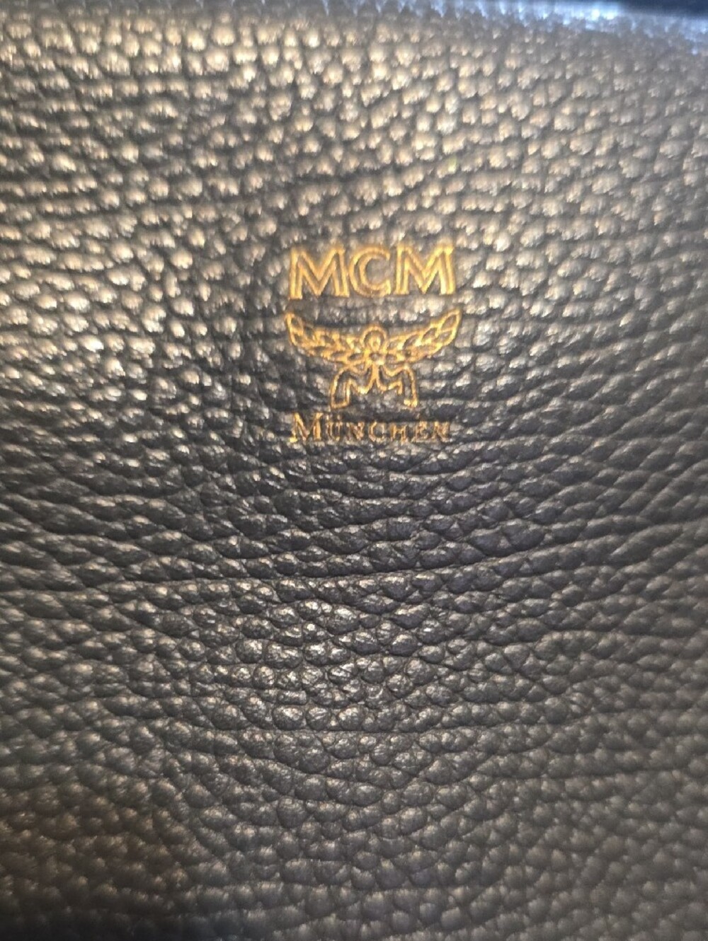 MCM Black Pebbled Leather Tote with Gold Accent - Picture 2 of 11